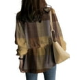 thumbnail image 4 of LilyLLL Plus Size S-5XL Womens Plaid Check Print Long Sleeve Drawstring Xmas Blouse Tops, 4 of 4