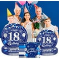 thumbnail image 6 of Jestar 96Pcs 18th Birthday Party Plates and Napkins Party Supplies Navy Blue Silver, 6 of 7