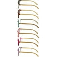thumbnail image 3 of 6 Pairs Geniune Bamboo Women Reading Glasses - Fun Color Clear Lens Reader 7015 +1.50, 3 of 4