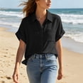 thumbnail image 3 of Perfectbot Women's Button Down Shirt with Pocket – Summer Breathable Short Sleeve Casual Blouse, 3 of 7