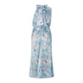 thumbnail image 5 of Lamuusaa Women Summer Casual Long Dress Tie-Up Sleeveless Satin Dress Fashion Beach Party Dress, 5 of 9