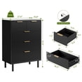 thumbnail image 3 of QinaQin Commode Garde-Robe à 5 Tiroirs avec Motif Ondulé, Armoire de Rangement Moderne en Bois avec Pattes en Métal pour Chambre et Entrée, 3 of 7