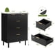 thumbnail image 3 of QinaQin Cómoda ondulada natural de 5 cajones, mueble moderno de madera con cajones anchos, patas metálicas y sistema antivuelco para entrada o pasillo, 3 of 7