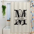 thumbnail image 3 of Letter M Waterproof Shower Curtain, Large 72"x78" Washable Polyester Fabric Shower Curtains for Bathroom, Monogram Words Decorative Bathtub Curtain Sets with Hooks, 3 of 9