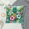 thumbnail image 2 of GOSMITH Tropical Pineapple Throw Pillow Cover Flora Flower Green Palm Tree Leave Decorative Modern Square Cushion Case for Home Sofa Couch Bed Living Room Car, 2 of 5
