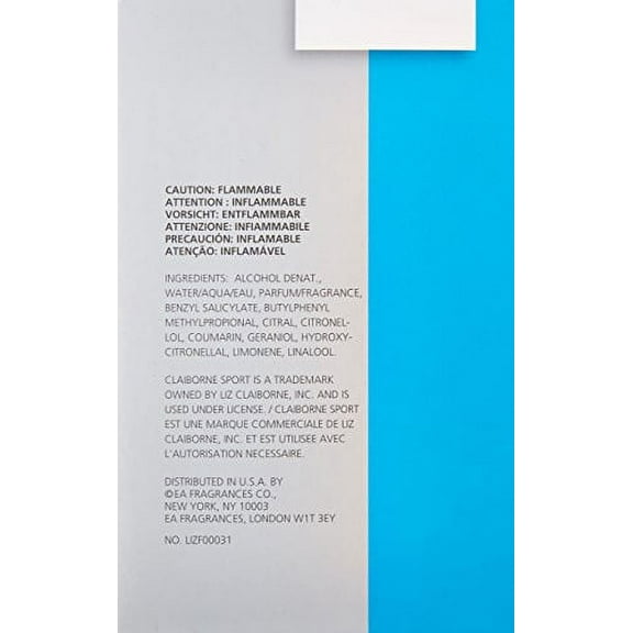 Claiborne Sport by Liz Claiborne, 3.4 oz Eau de Cologne Spray for Men