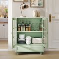 thumbnail image 2 of Modern Buffet Cabinet with Glass Doors and Drawer, Wooden Storage Sideboard for Living Room, Dining Room, Entryway (Mint Green Finish), 2 of 14