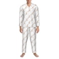 thumbnail image 3 of Naloa Leopard Print Men’s Pajamas Set - Long Sleeve Button Down Sleep Shirt and Pajama Bottoms Sleepwear Set-Medium, 3 of 7