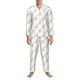 thumbnail image 3 of Balery Leopard Print Pijama para Hombre de Dos Piezas con Manga Larga, Conjunto de Dormir y Descanso Suave con Bolsillos-Small, 3 of 7