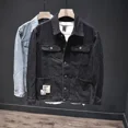 thumbnail image 4 of Abrigo vaquero para hombre, chaqueta vaquera japonesa retro de otoño, ropa holgada para hombre, ropa de abrigo desgastada al precio más bajo, estética de marca nueva, 4 of 4