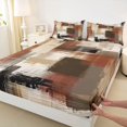 thumbnail image 4 of Homewish Aesthetic Oil Painting Queen Sheets,Geometric Abstract Queen Sheet Sets,Brown,4-Piece,1 Flat Sheet, 1 Fitted Sheet and 2 Pillowcases, 4 of 6