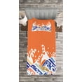 thumbnail image 3 of Ambesonne Japanese Wave Quilted Bedspread Set 2 Pcs, Vibrant Spindrift, Twin Size, Multicolor, 3 of 3