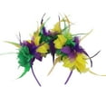 thumbnail image 2 of Floral Feather Fascinator Headband Decorative Mesh Headpiece with Flowers and Feathers for Wedding Party Event Hair Accessory, 2 of 7