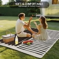 thumbnail image 4 of Black Striped Outdoor Rug for Patio/Deck/Porch, Non-Slip Large Area Rug 6 x 9 Ft, Farmhouse Stripes Modern Abstract Art Indoor Outdoor Rugs Washable Area Rugs, Reversible Camping Rug Carpet Runner, 4 of 8