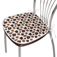 thumbnail image 3 of Cow Print Dining Chair Pad, Cow Skin Animal Abstract Spots Milk Dalmatian Barnyard Camouflage Dots, Water Resistant Pillow with Straps for Kitchen Seats, 4 Pieces Set, White Brown Black, by Ambesonne, 3 of 5