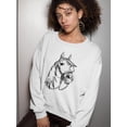 thumbnail image 2 of Black And White Horse Sweatshirt Women -SPIdeals Designs, Female 4X-Large, 2 of 4