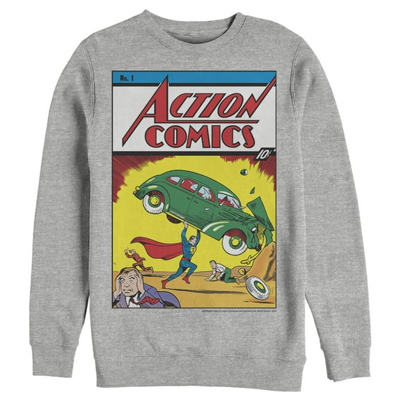 Men's Superman No.1 Action Comics  Sweatshirt Athletic Heather 2X Large