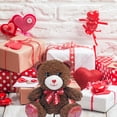 thumbnail image 4 of Fuzzy Friends Valentines Chocolate Scented Dark Brown Bears 7 inches for Her Him Valentine's Day Birthday Wedding Anniversary Party Favor Basket Stuffers Decoration Gift Giving Supplies Set of 4, 4 of 7