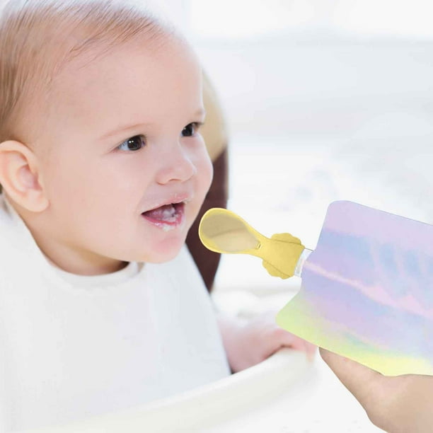 Cucharas soperas, suplemento de grado alimenticio para bebés, cuchara para puré de frutas, bolsa de succión, cabezal de cuchara, bolsa de puré de frutas y verduras para alimentación de bebés, cuchara