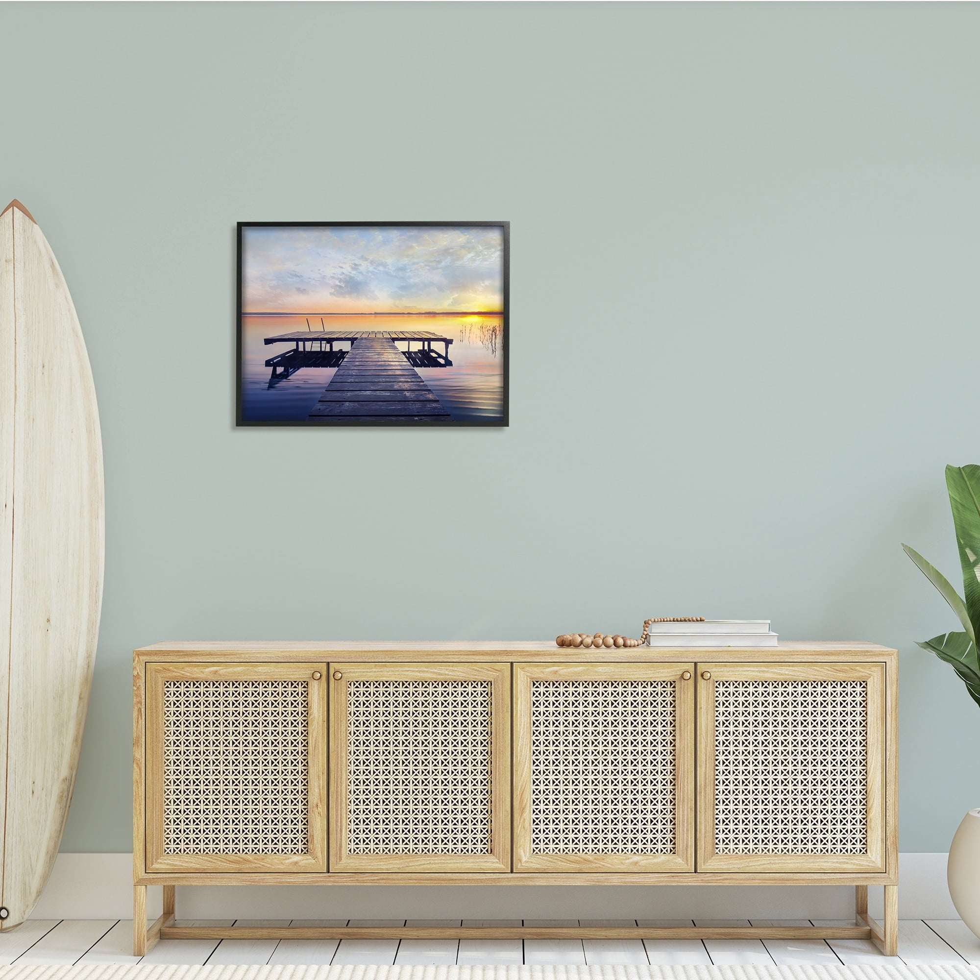 Stupell Indtries Tranquil Lake Dock Sunset Nautical Summer Sanctuary,30 x 24,Design by ​Mike Calascibetta