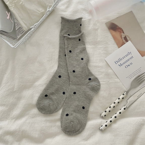 Nvzi-c 3 pairs of Womens Cotton Crew Socks, Thin Soft Comfort Breathable Dress Socks, Above Ankle Crew Socks for Business, Casual，Athletic Sock (Grey）