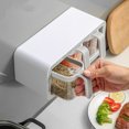 thumbnail image 2 of Caja de Condimentos para Montaje en Pared Contenedor de Almacenamiento de Condimentos con Múltiples Rejillas Juego de Combinación de Tarros de Condimentos de Cocina 3 Contenedores Grises con 3 Cu, 2 of 5