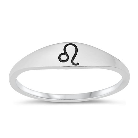 Cute Leo Zodiac Ring .925 Sterling Silver Band Jewelry Female Male Unisex Size 10