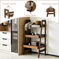 thumbnail image 2 of Noble House 3-Tier Solid Wood Ladder Shelf, Small Bookshelf and Side Table with Open Storage, Space Saving, Walnut, 2 of 13