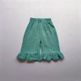 thumbnail image 2 of Utlike Girls Pants Double Ruffled Breathable Capri Pants Size 6 Years-7 Years, 2 of 6
