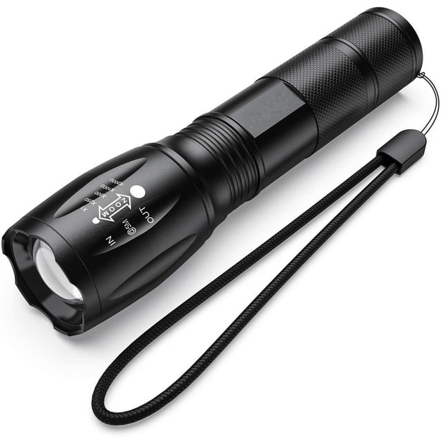 LED flashlights High Lumens with 5 Modes, Zoomable Water Resistant Tactical Flashlight for Camping Hiking Emergency , 1 Pack