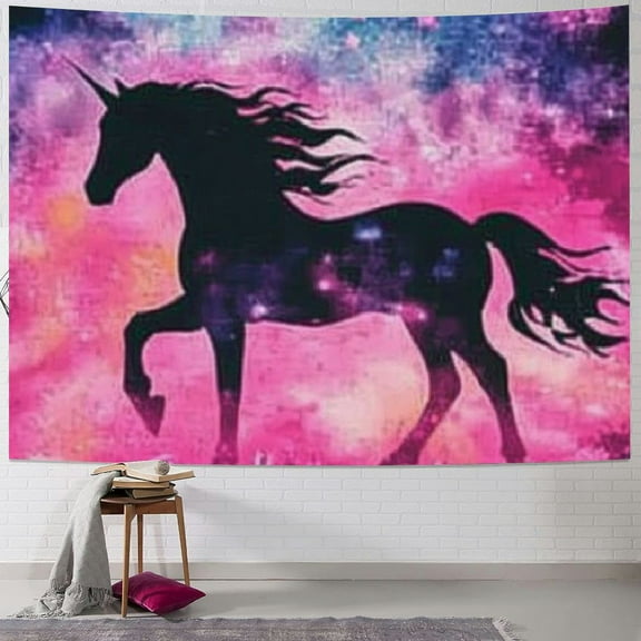 Patifu Unicorns Stars Tapestry Wall Hanging Unique Style Graphic Tapestries for Home Decor Living Room Bedroom Apartment 40x30inch