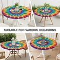 thumbnail image 7 of Colorful Tie Dye Mandala Pattern Round Fitted Tablecloth with Elastic Edge,Dining Table Cover Waterproof,Outdoor Round Tablecloth for Camping,Dining,Indoor and Outdoor, 7 of 7