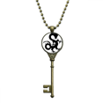 thumbnail image 1 of Dragon Outline China Chinese Pattern Key Necklace Pendant Tray Embellished Chain, 1 of 3