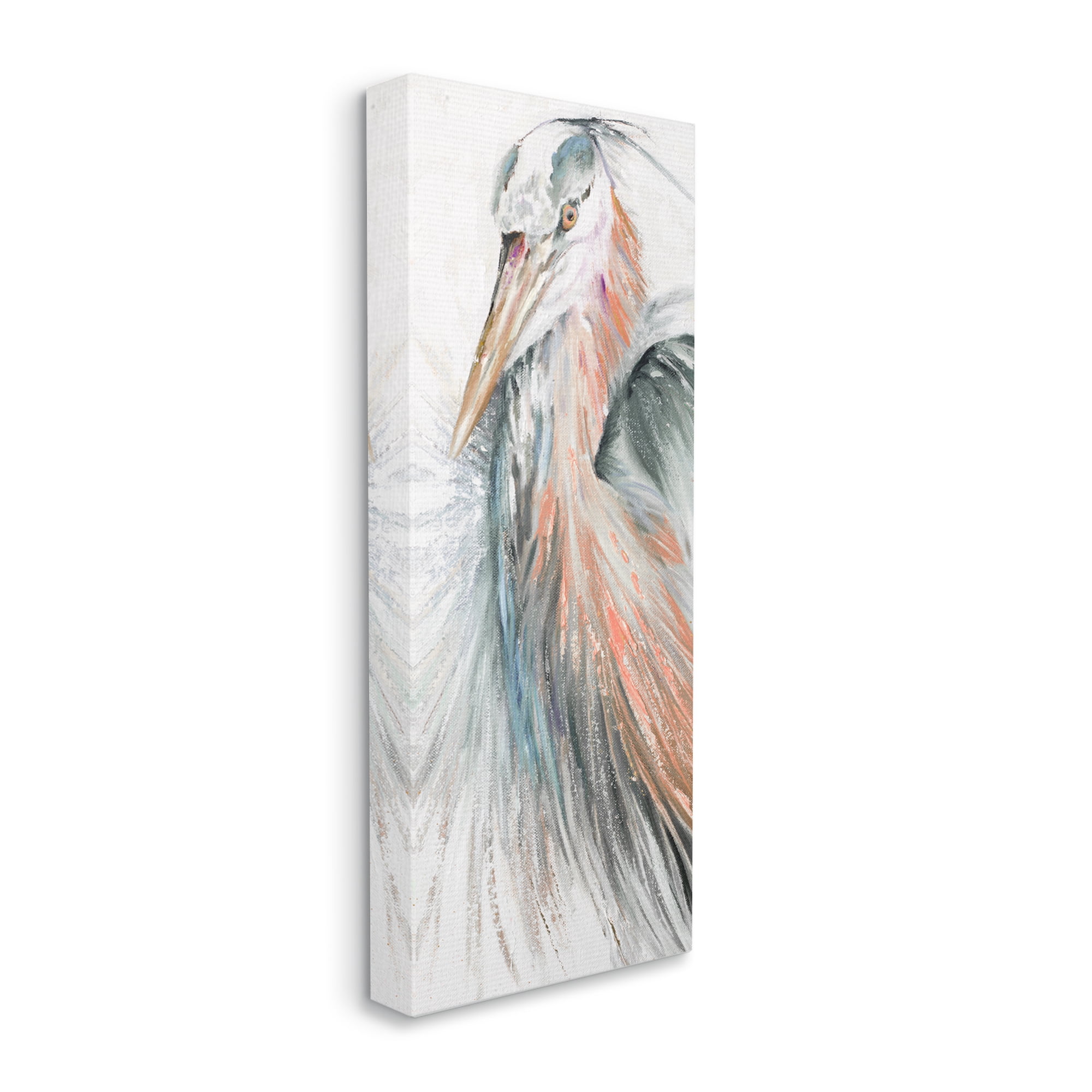 Stupell Industries Modern Heron Painting Animals & Insects Painting Gallery Wrapped Canvas Print Wall Art, 20 x 48