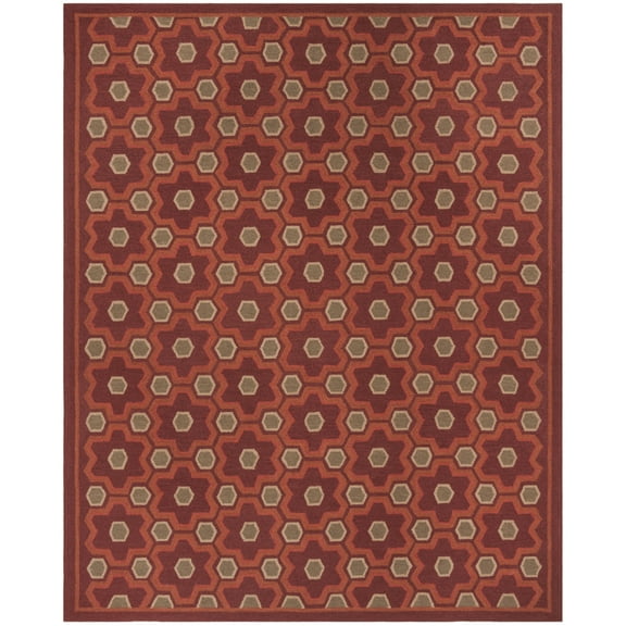 SAFAVIEH Martha Stewart Puzzle Geometric Cosmo Wool Rug, Chocolate Cosmos Brown, 3'9"x5'9"