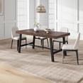 thumbnail image 4 of Industrial Dining Table for 4-6 People, 63" Long Wooden Kitchen Table with Sturdy Metal Frame & Birch Finish, Seats 4 Rectangular Counter for Dinner, Kitchen, Dining Room-Dark Rustic Birch, 4 of 9