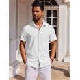 thumbnail image 2 of COOFANDY Mens Casual Shirts Short Sleeve Untucked Casual Dress Shirts, 2 of 6