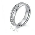thumbnail image 6 of 6mm Gold/Silver/Black Band Men Women White Zircon Stainless Steel Ring Size 6-12, 6 of 8