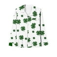 thumbnail image 4 of Posijego Women St Patrick's Day Pajama Set Button Down Long Sleeve Sleepwear Pants Soft Lounge Sets Homewear, 4 of 4