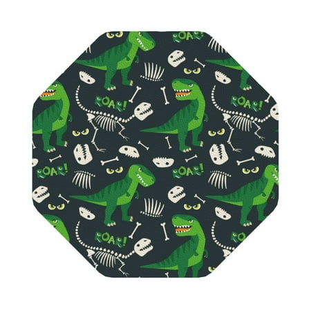 

Cauagu Dinosaur and Bone for Round Coaster Drink Coasters Set of 4 Leather Bar Beer Beverage Cup Mat for Drinks for Tabletop Protection & Coffee Table Decor