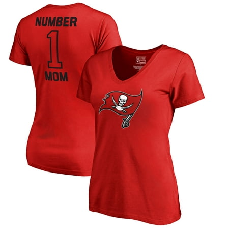 Tampa Bay Buccaneers NFL Pro Line by Fanatics Branded Women's #1 Mom V-Neck T-Shirt -