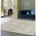 thumbnail image 2 of Pasargad Home Oushak 6' x 9' Hand-Knotted Wool Light Blue Rug - All Ages, Indoors, 2 of 7
