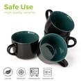 thumbnail image 5 of AmorArc Ceramic Soup Mugs with Lid, 24 oz Soup Cups with Hanlde for Coffee,Cereal,Salad,Noodles,Tea,Soup Bowls Cups,Microwave &Dishwasher Safe, Set of 4, Green with Vented lid, 5 of 7