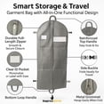 thumbnail image 3 of Impresserve 59 Inch Non Woven Garment Bag with Zipper Closure, Gray, 3 of 5