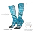 thumbnail image 4 of JUNZAN Underwater Dolphin Scene Pattern Fun Novelty Knee Warmer High Socks, 4 of 6