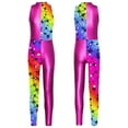 thumbnail image 2 of YIZYIF Kids Girls Metallic Ballet Dance Leotard Back Zipper Skating Athletic Long Jumpsuit Bodysuit One Piece Workout Biketard Hot Pink 8, 2 of 6