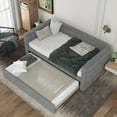 thumbnail image 2 of Veryke Twin Size Fabric Upholstered Sofa Daybed with Trundle, Gray, 2 of 12