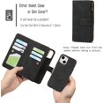 thumbnail image 3 of Compatible with iPhone 13 Wallet Phone Case with Card Holder, PU Leather Zipper Pocket Magnetic Detachable Flip Case with Wrist Strap (Black), 3 of 17