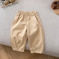thumbnail image 2 of GiLiling Toddler Baby Boys and Girls Soft Denim Jeans Casual Pants Elastic Waist Long Trousers for Kids (Khaki, 3-4 Years), 2 of 5