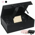 thumbnail image 2 of 3 Sizes Available Luxury Magnetic Gift Box With Lid Ribbon Lafite Grass Greeting Card Valentine's Day Gift Packaging Box, 2 of 9
